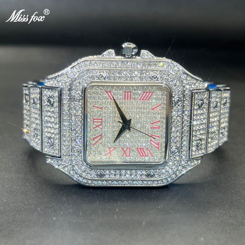 Luxury Watch Face - MISSFOX Iced Out Men Watch Square