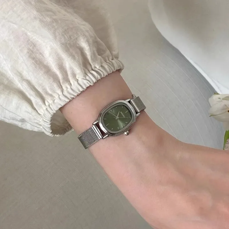 Luxury Watch With Green Dial - Small Oval Dial Green Watch Simple