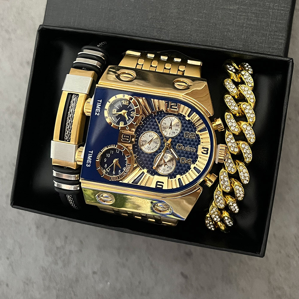 Men's luxury rectangular gold  - Luxury Watch Face ulasan dan harga