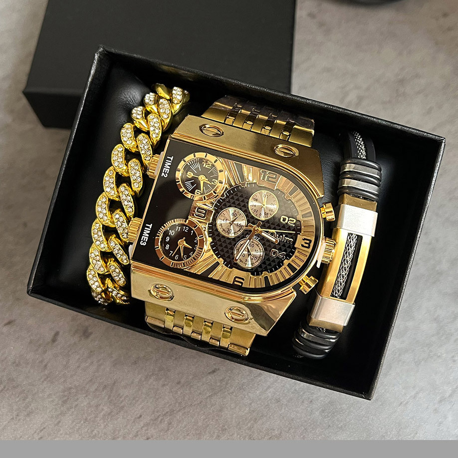 Men's luxury rectangular gold  - Luxury Watch Face ulasan dan harga