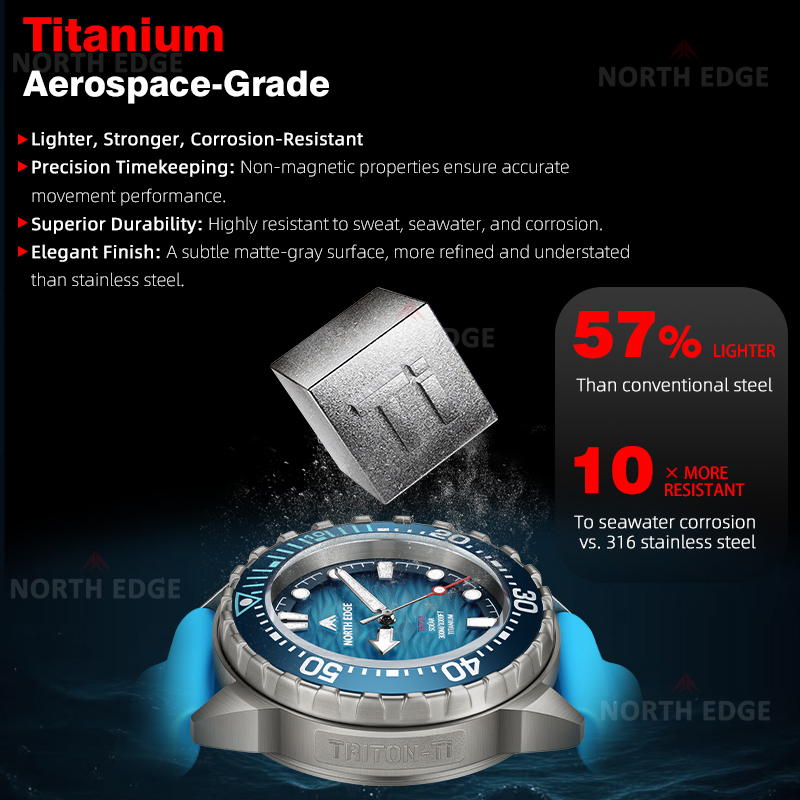 NORTH EDGE TRITON-TI Titanium  - Titanium Sport Watch ulasan dan harga